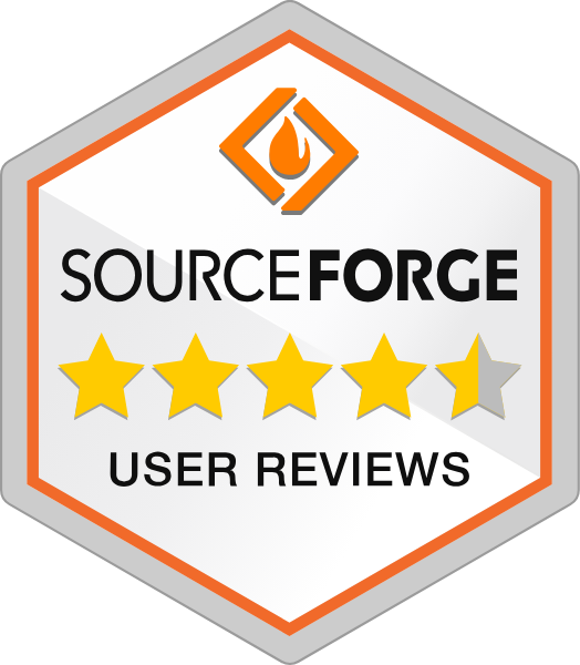 SourceForge user reviews badge